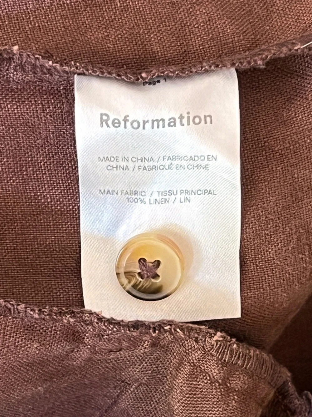 Reformation Vesta Wide Leg Linen Pants in Cafe Brown Size 8